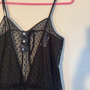 adore me black mesh polka dot romper small